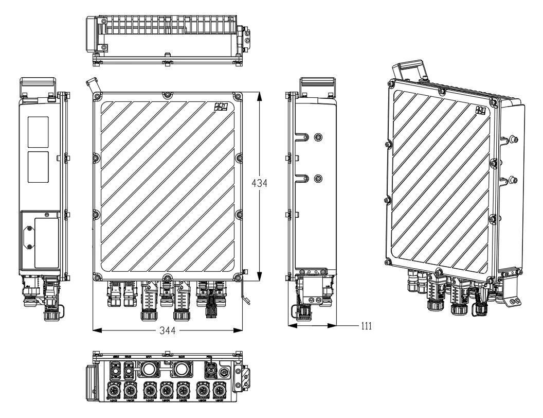 Weatherproof outdoor dc power supply structure