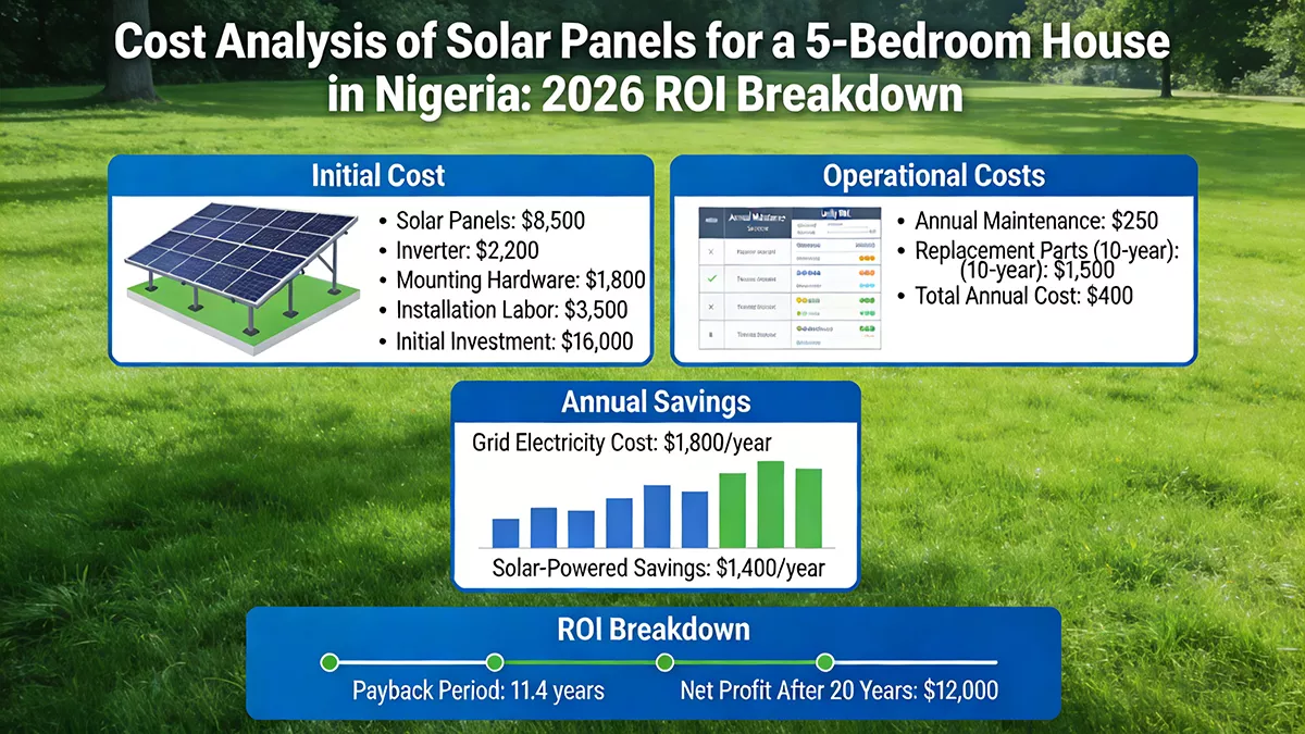 Cost Analysis of Solar Panels for a 5-Bedroom House in Nigeria: 2026 ROI Breakdown